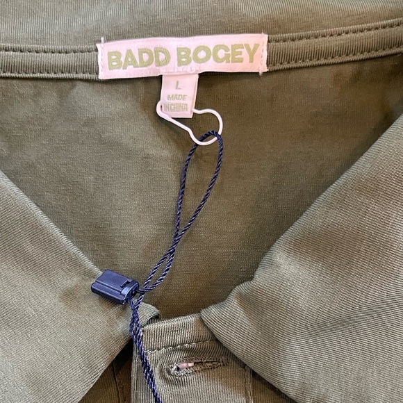 NWT Men's BADD BOGEY Green Short Sleeve Golf Active Pima Cotton Blend Polo Shirt - Picture 4 of 9